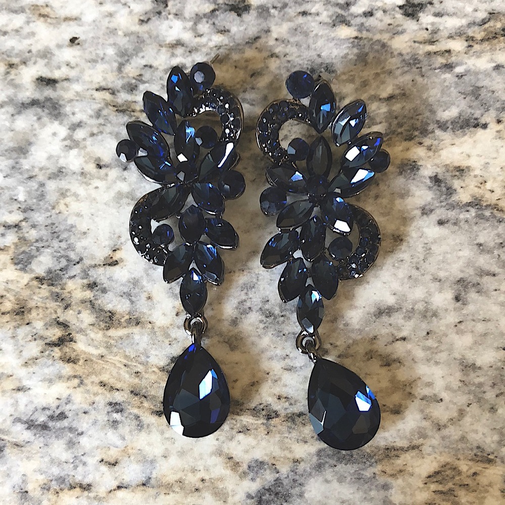 Navy Jewel Earrings
